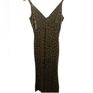 See You Monday Leopard Print Dress - Olive and Black